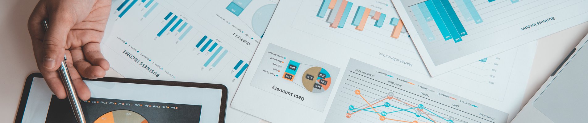 Financial businessman analyze the graph of the company's performance to create profits and growth