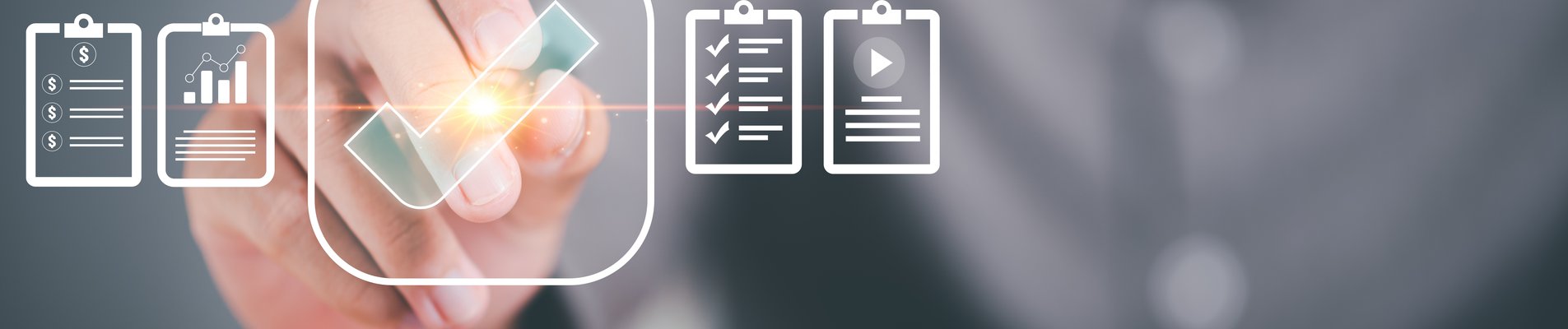 Businessman check and check mark online, Business Agreements and Approvals